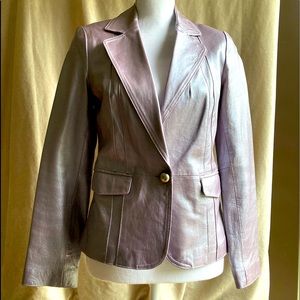 Amazing lavender/purple metallic leather blazer!
